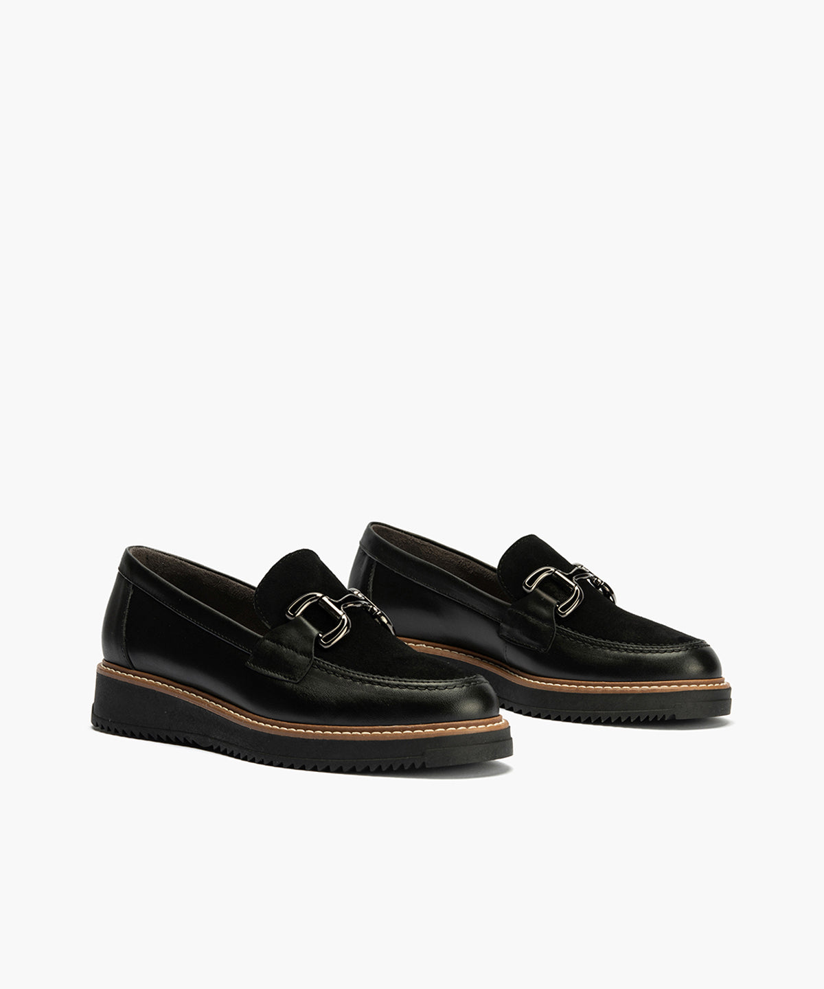 Mocasín Combinado Ante de mujer color negro