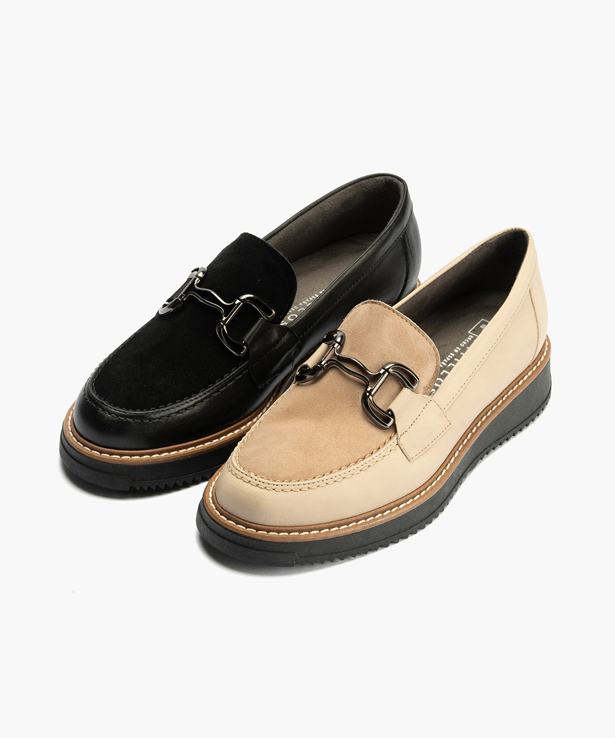 Mocasín Combinado Ante de mujer color negro