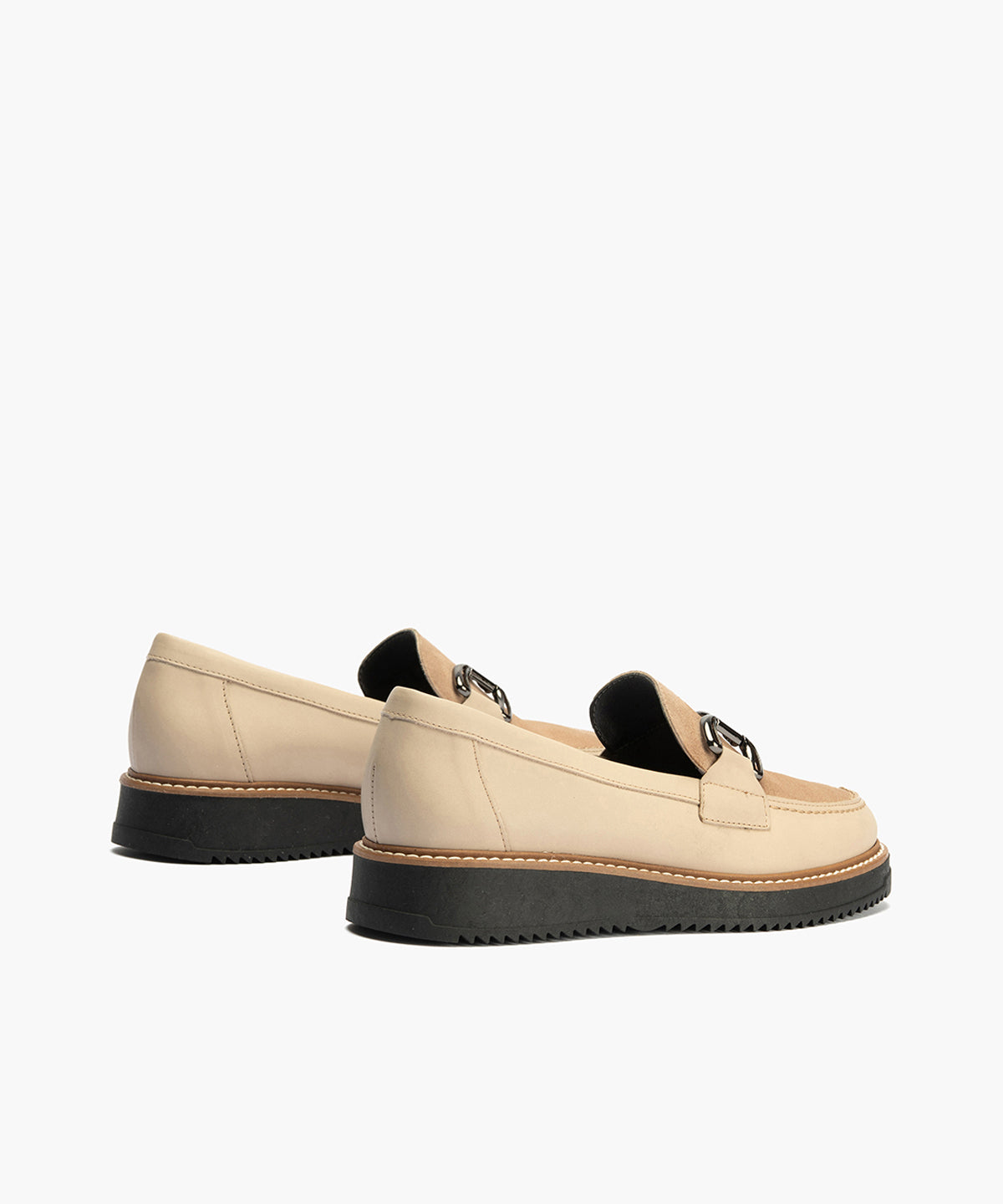 Mocasín Combinado Ante de mujer color piedra