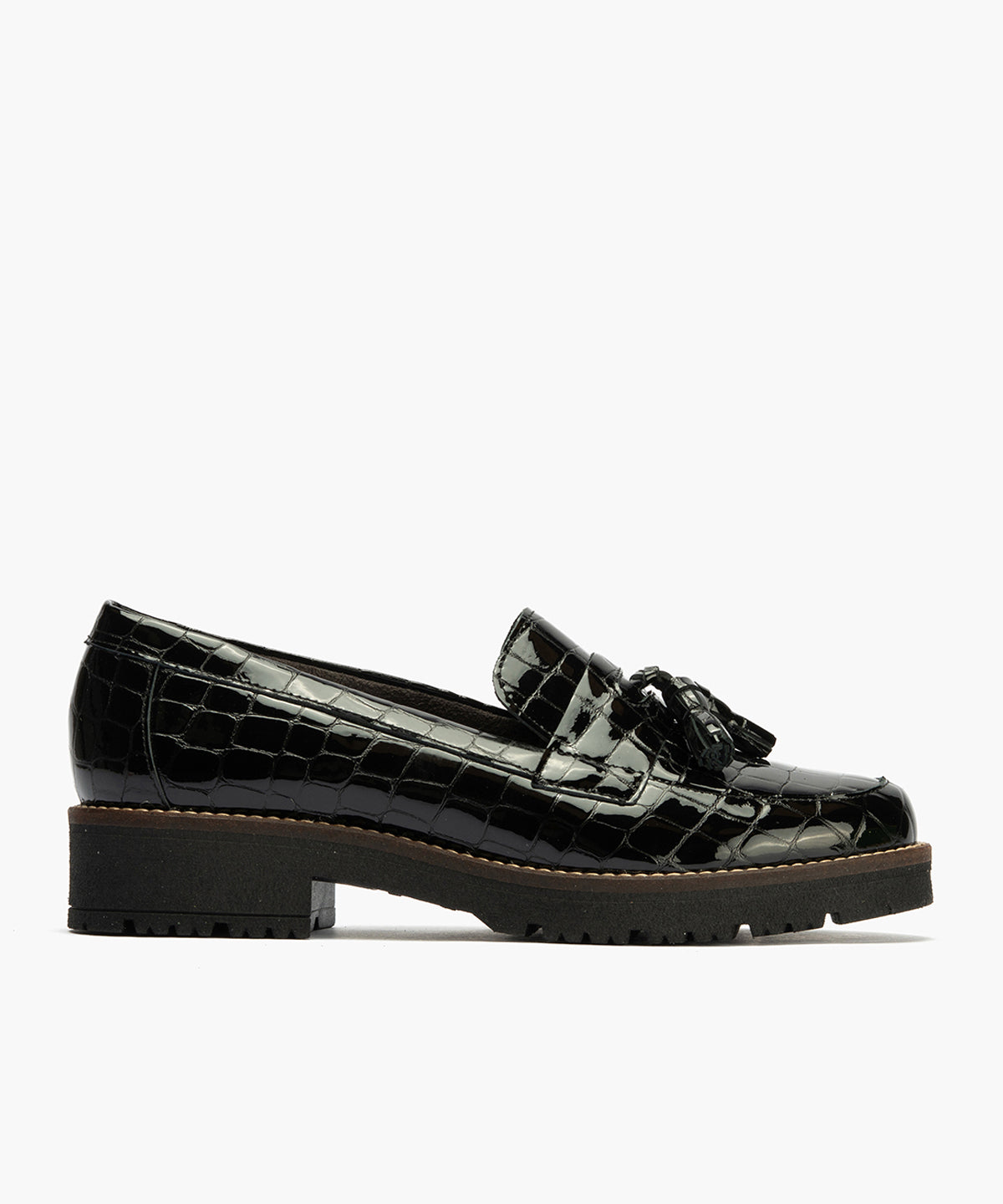 Mocasín en Coco con adorno de mujer color negro
