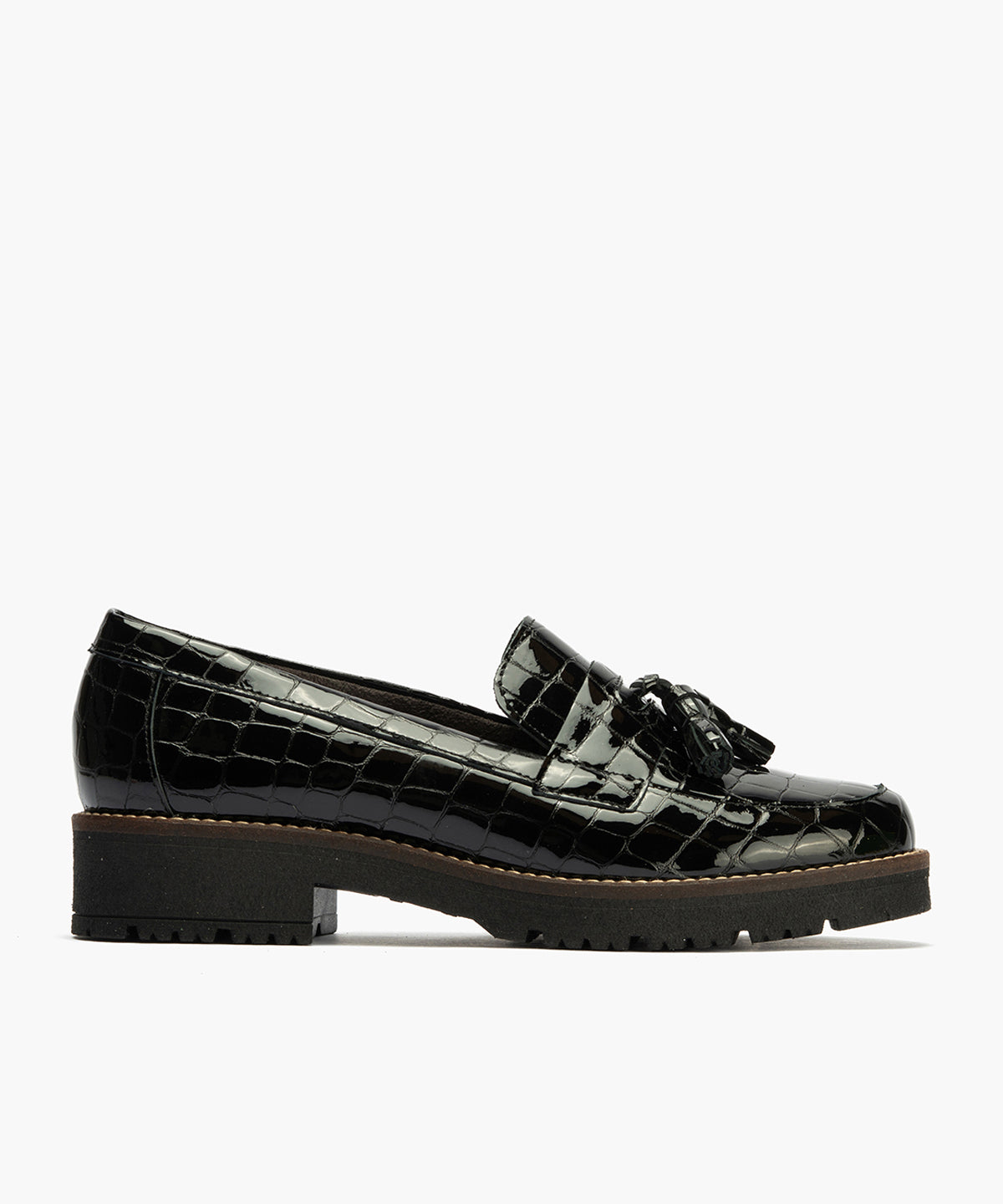Mocasín en Coco con adorno de mujer color negro