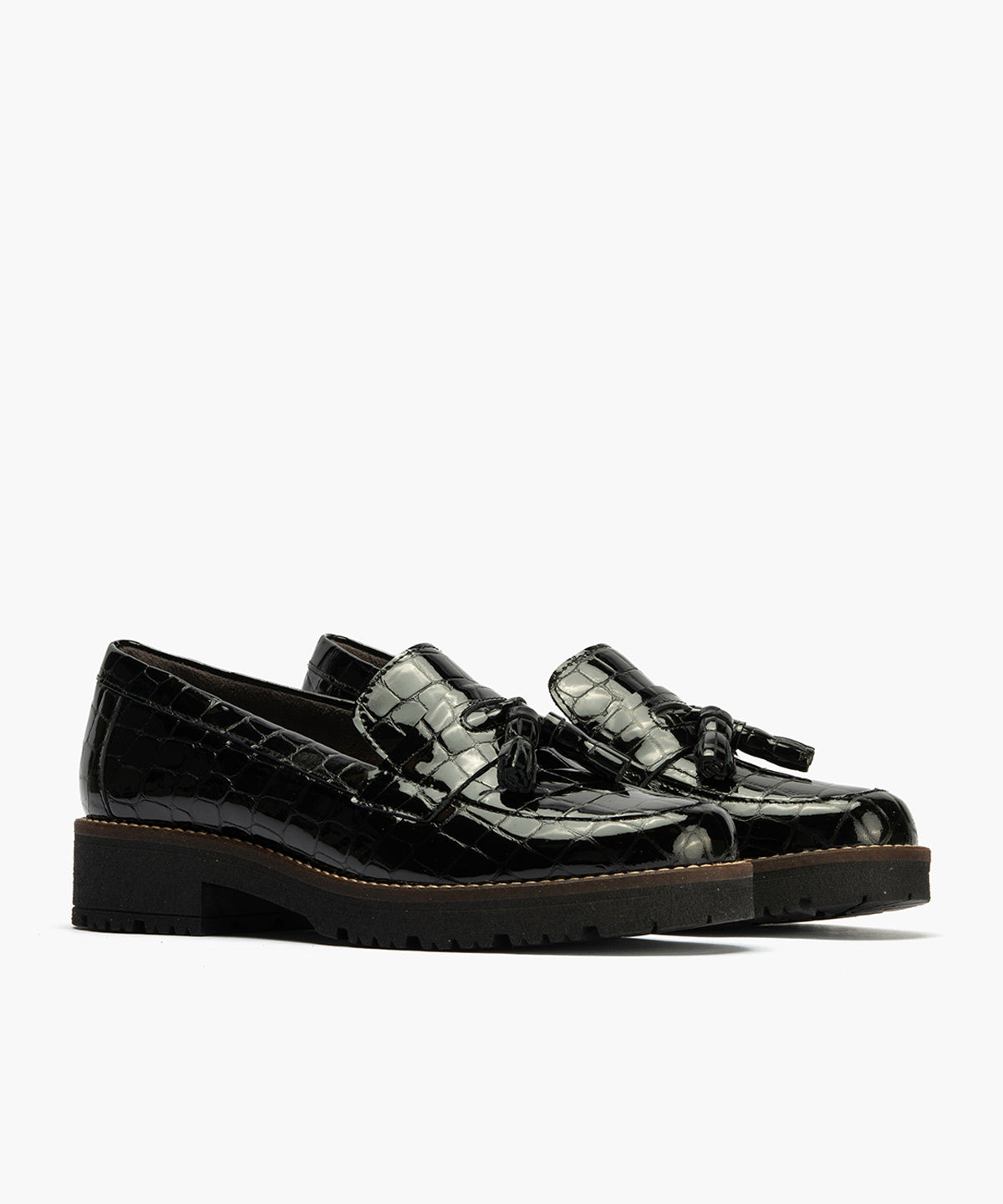 Mocasín en Coco con adorno de mujer color negro