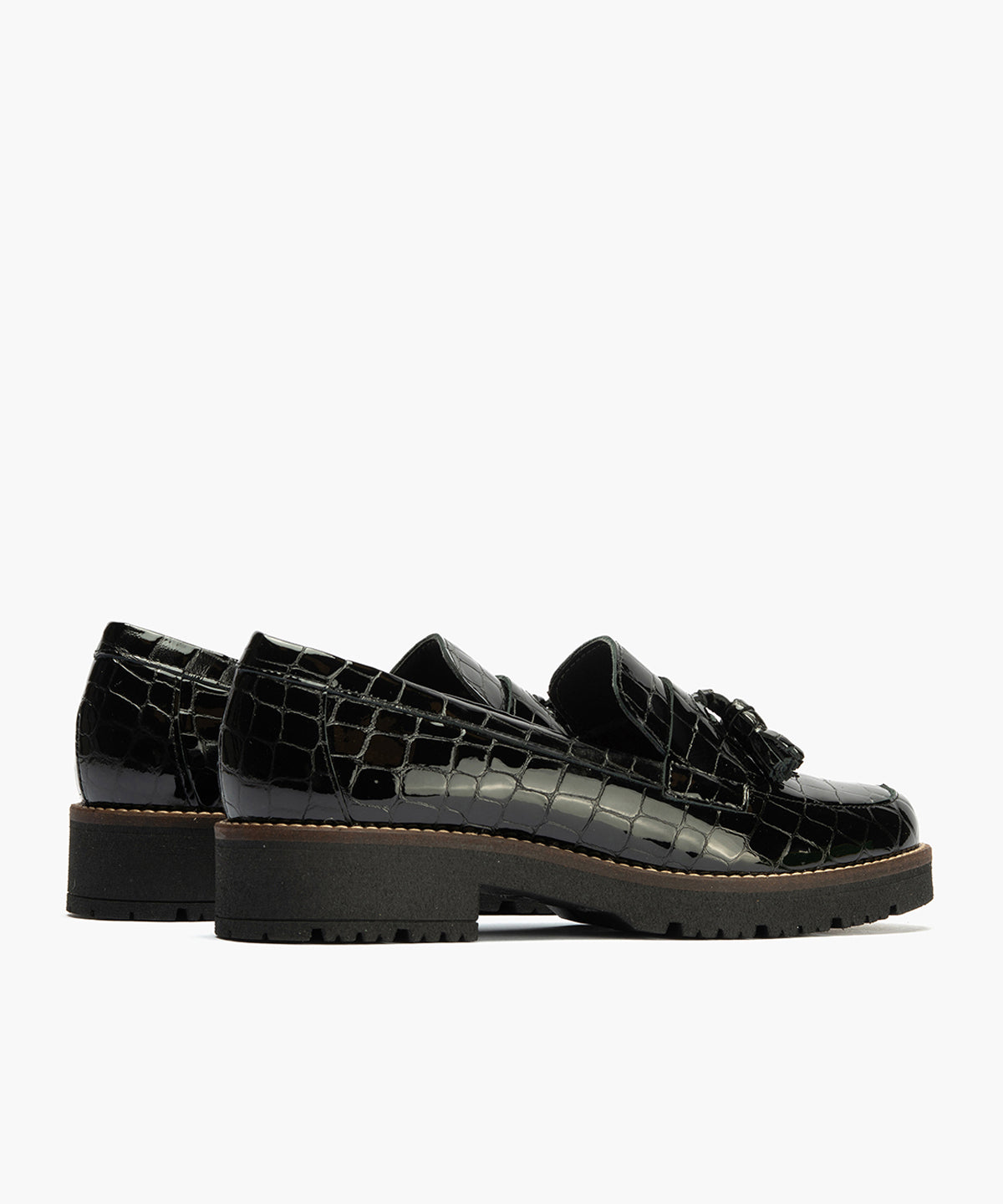 Mocasín en Coco con adorno de mujer color negro