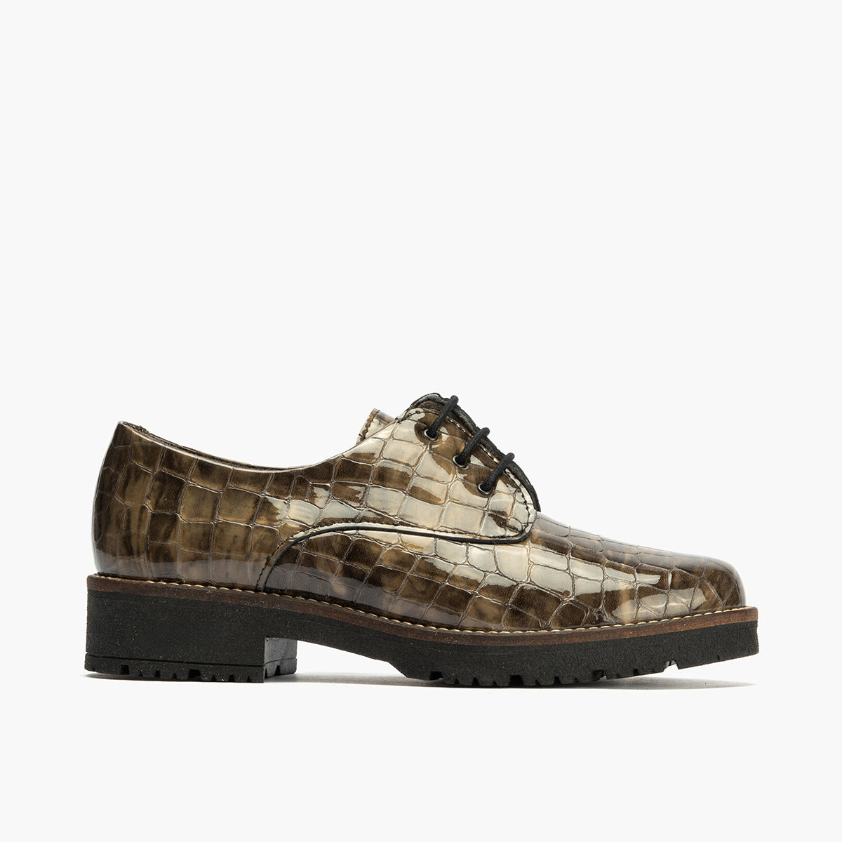 Blucher en Coco con cordones de mujer color humo