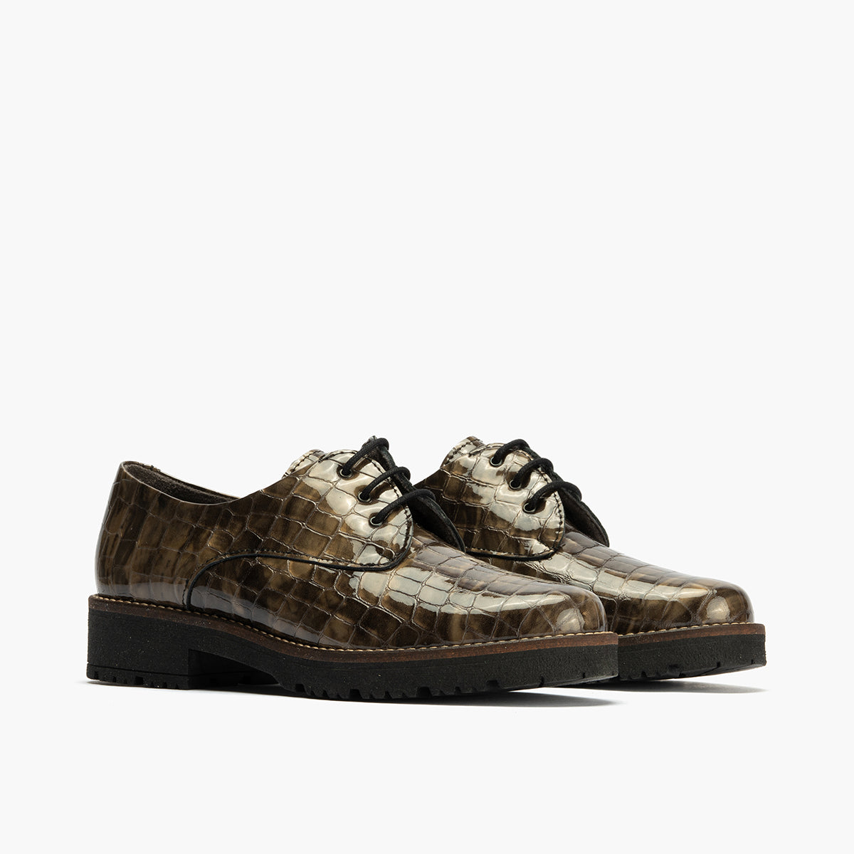 Blucher en Coco con cordones de mujer color humo