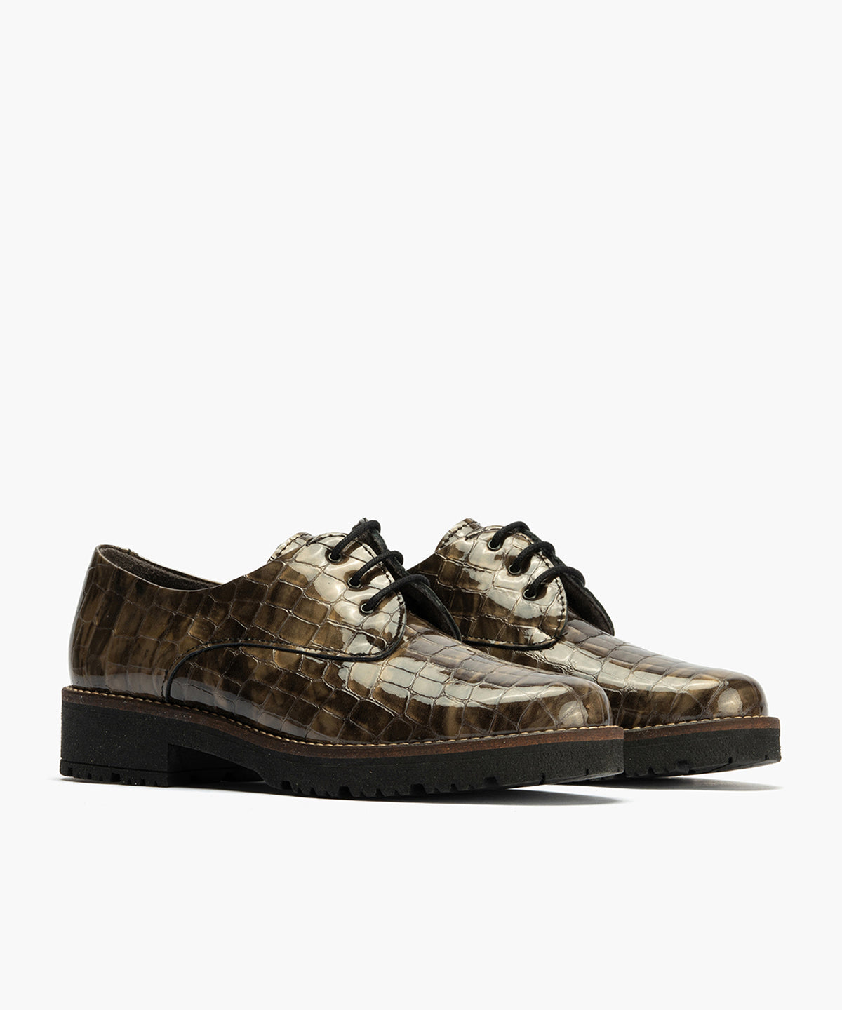 Blucher en Coco con cordones de mujer color humo