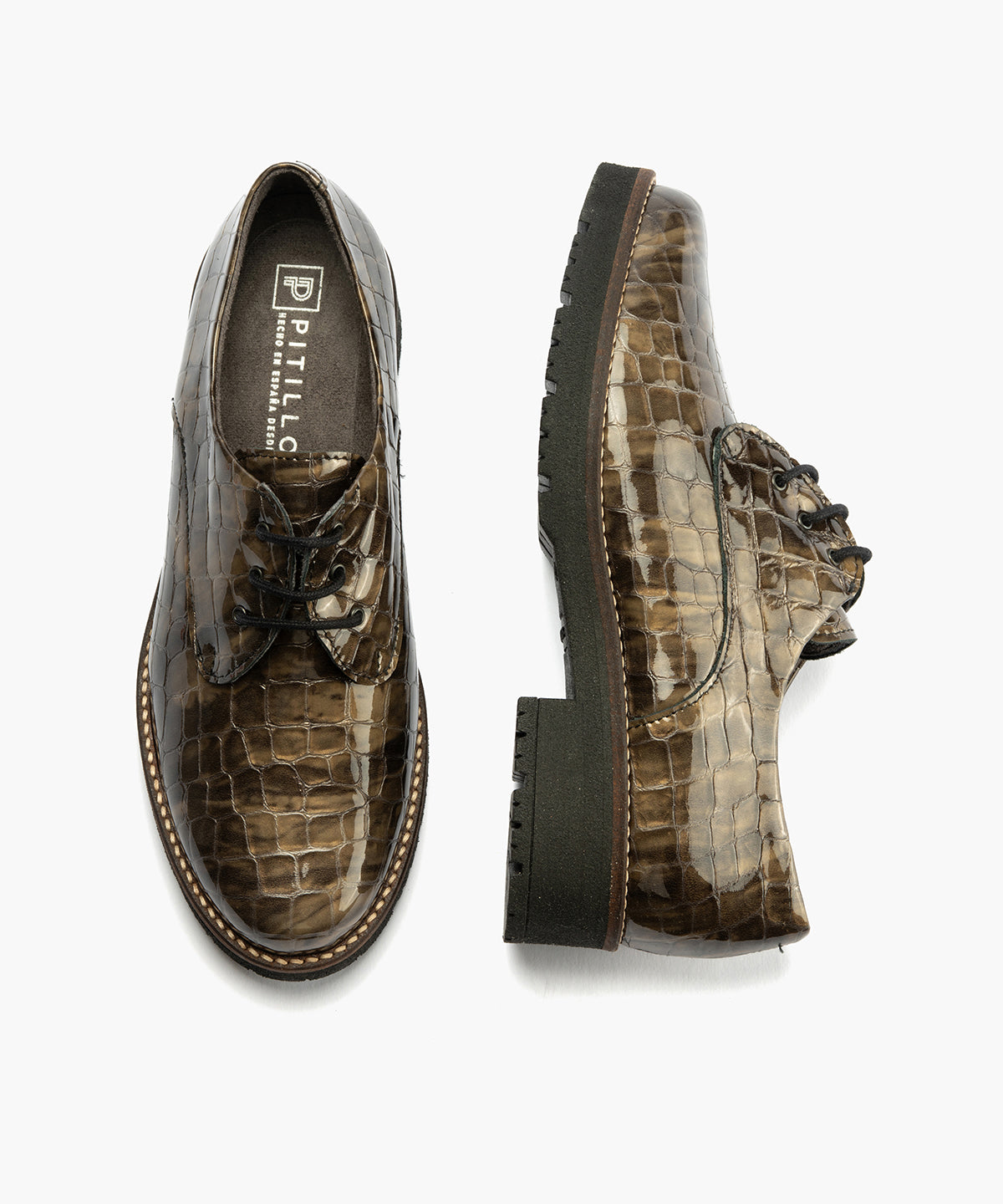 Blucher en Coco con cordones de mujer color humo
