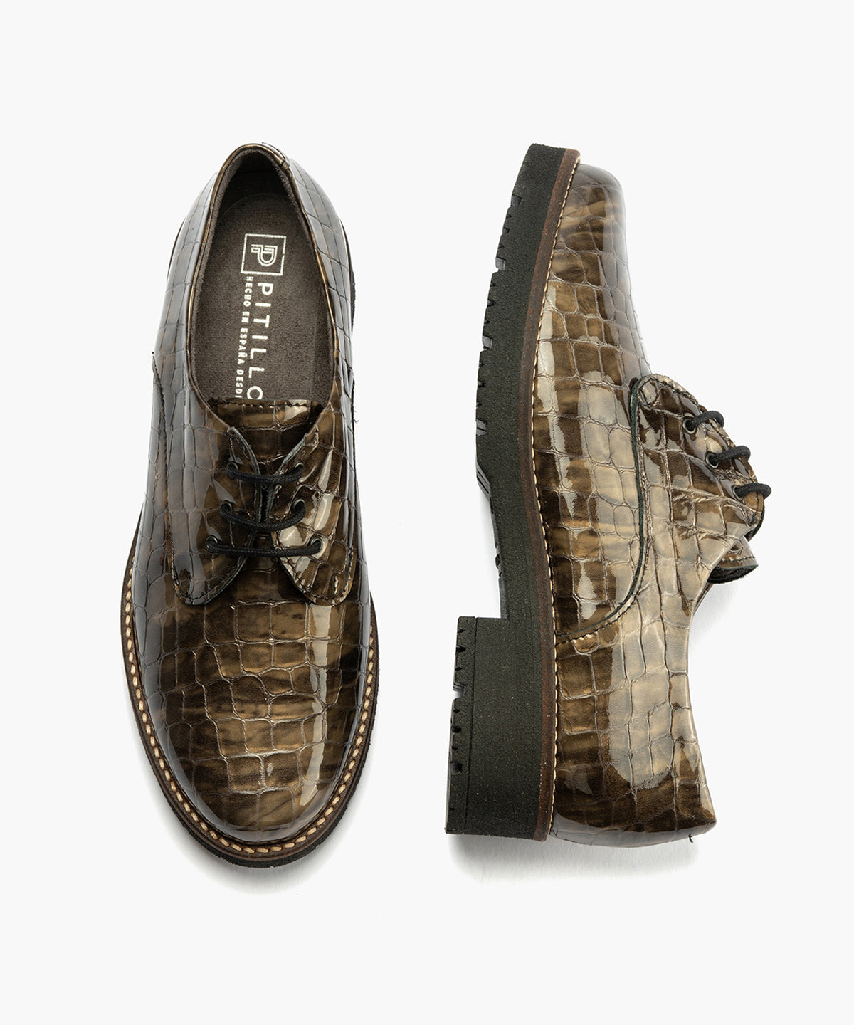 Blucher en Coco con cordones de mujer color humo