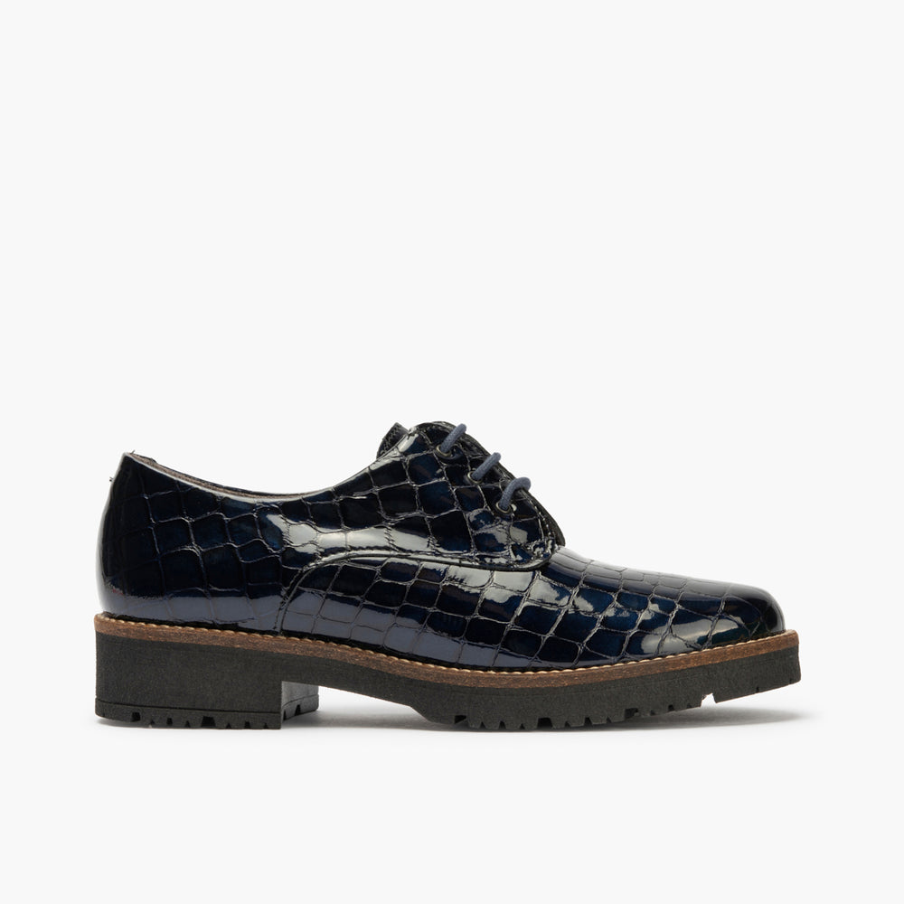 Blucher en Coco con cordones de mujer color marino