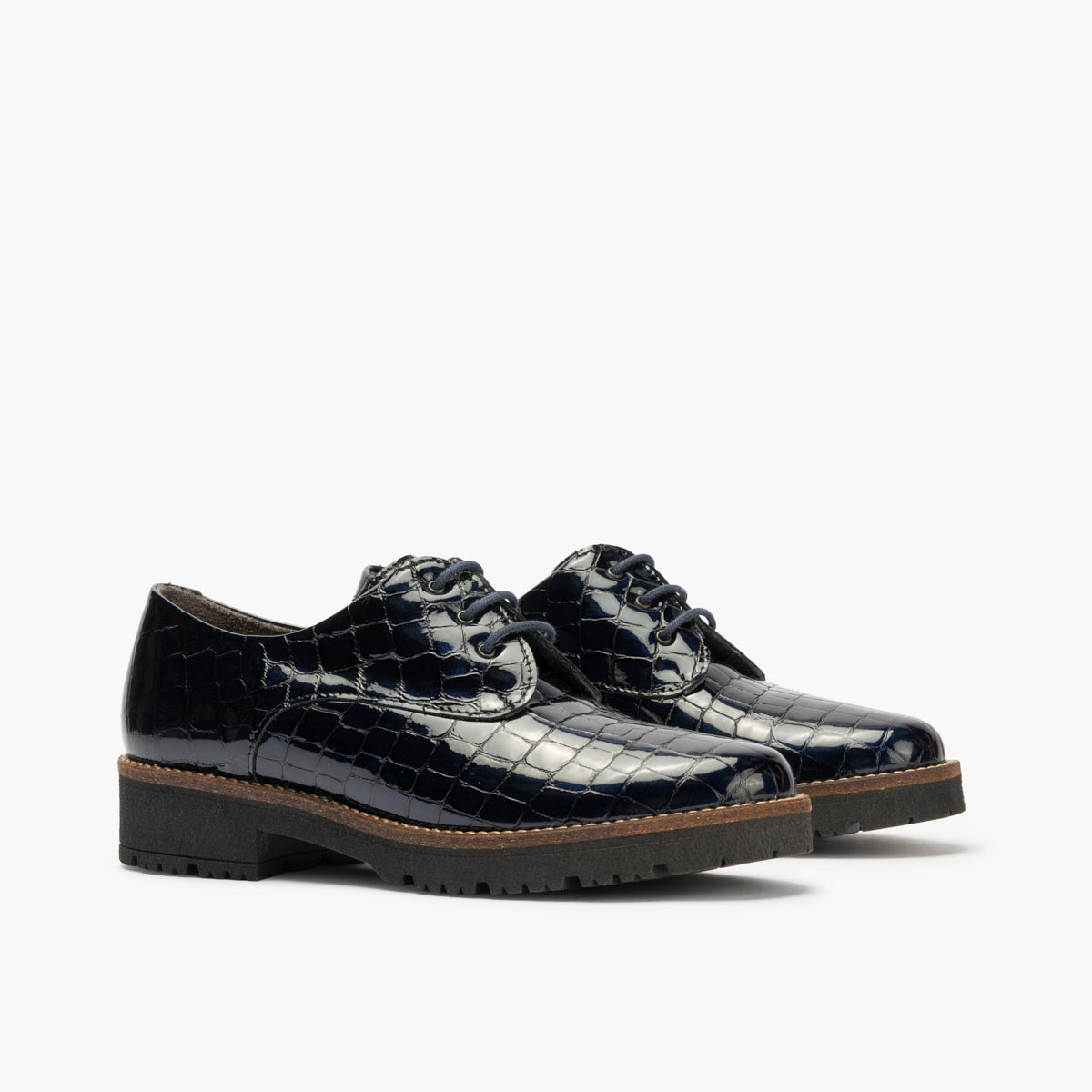 Blucher en Coco con cordones de mujer color marino