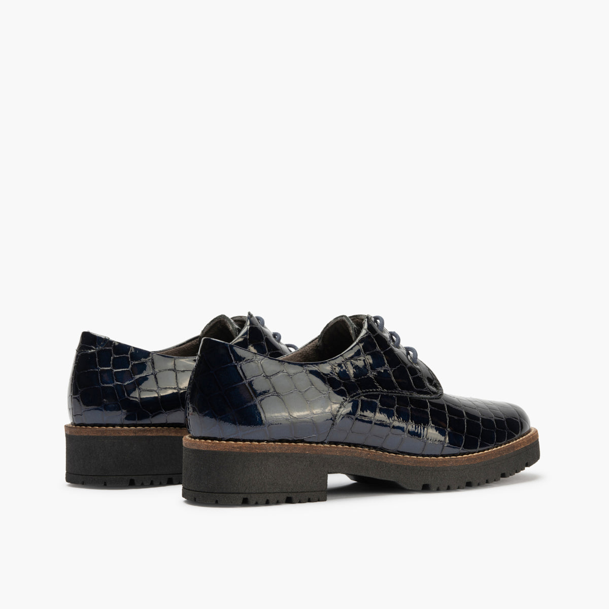 Blucher en Coco con cordones de mujer color marino