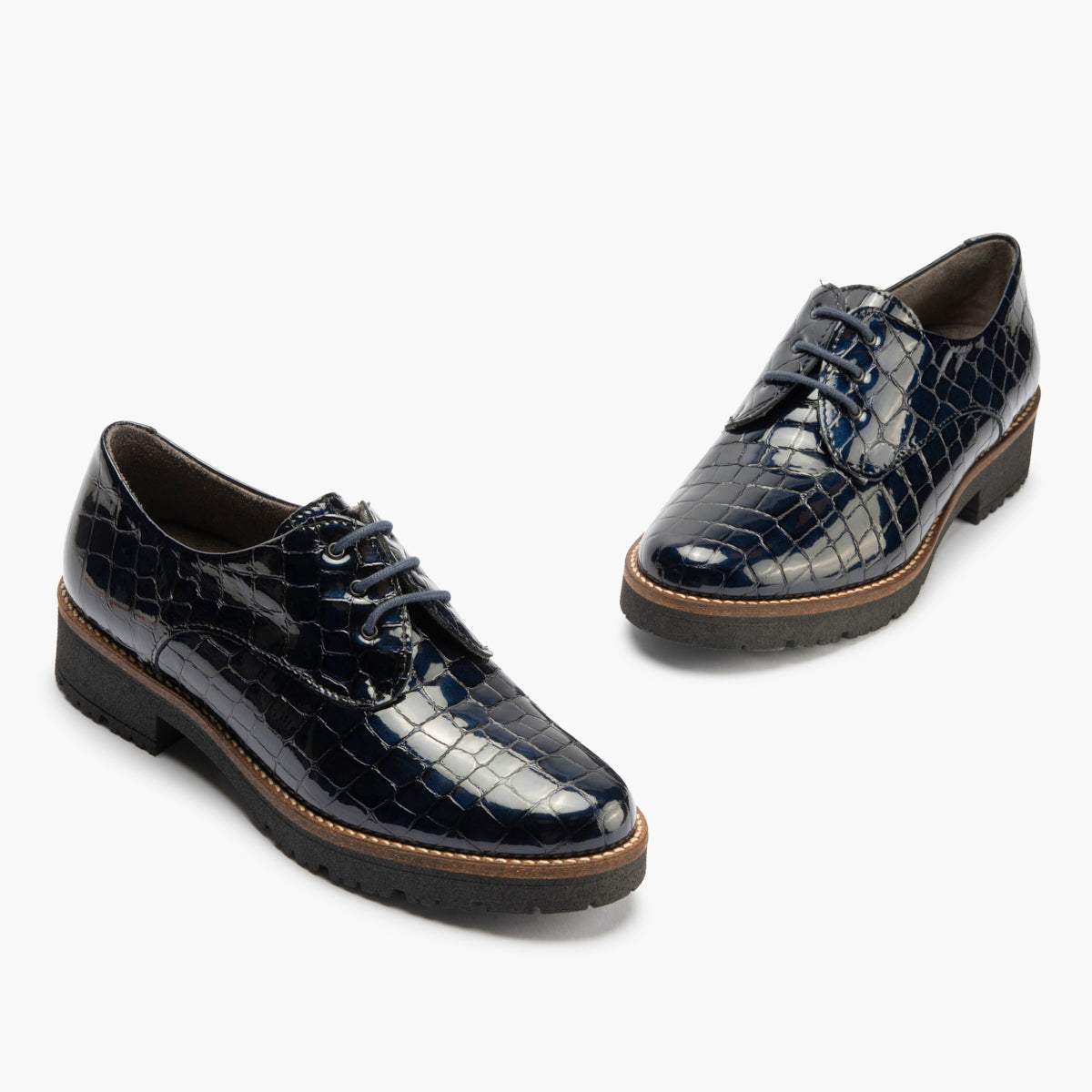 Blucher en Coco con cordones de mujer color marino