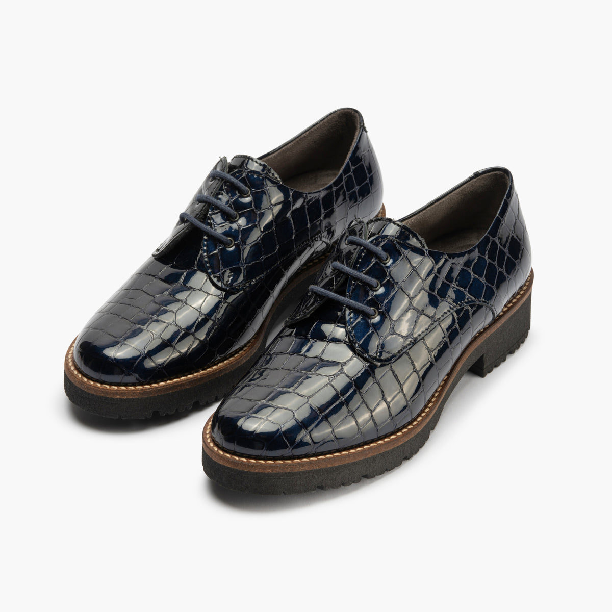 Blucher en Coco con cordones de mujer color marino