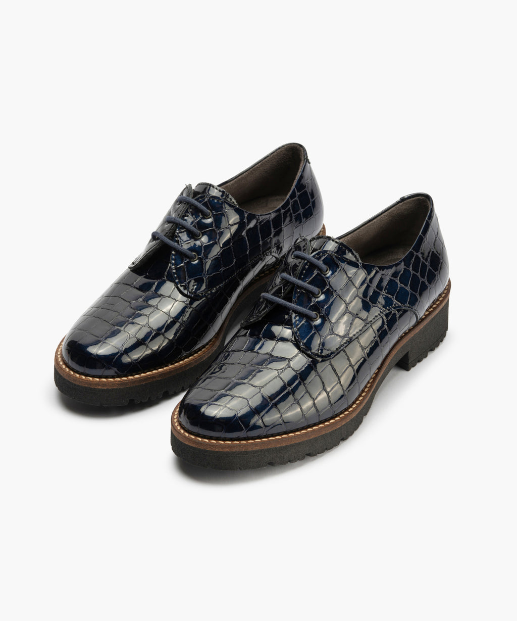 Blucher en Coco con cordones de mujer color marino