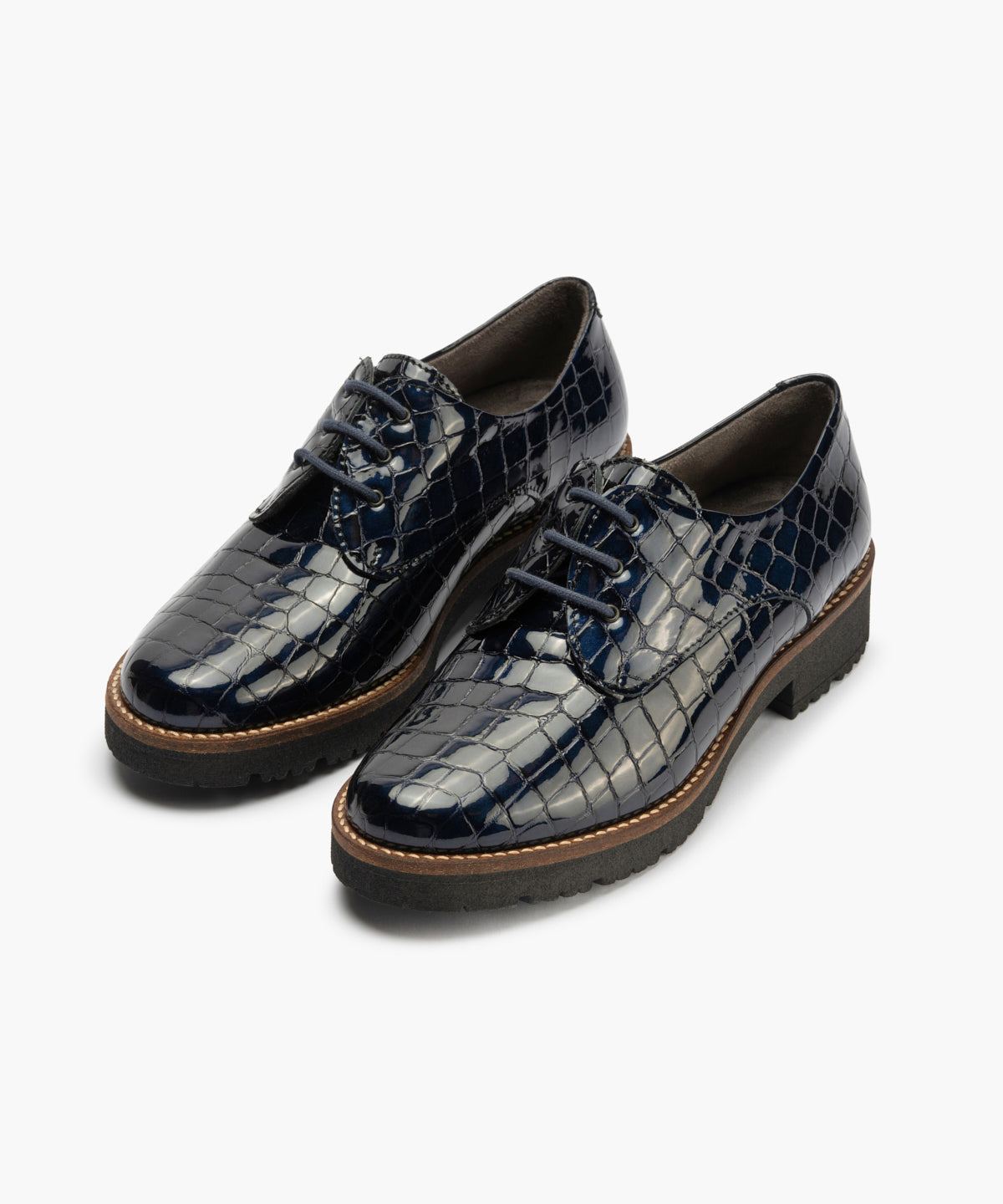 Blucher en Coco con cordones de mujer color marino