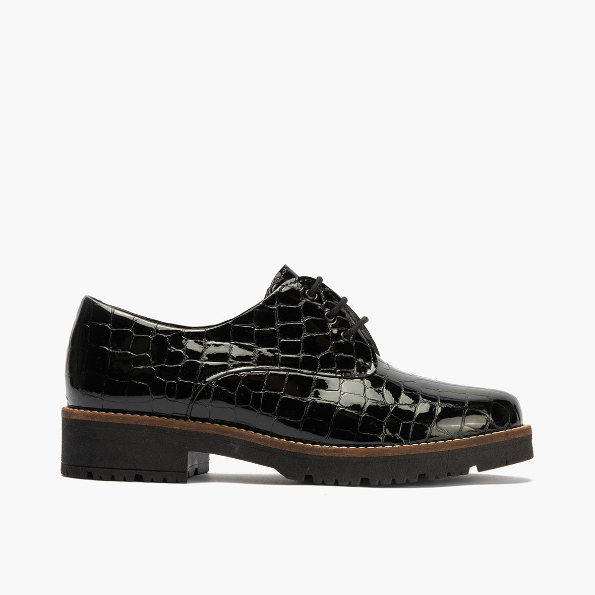 Blucher en Coco con cordones de mujer color negro