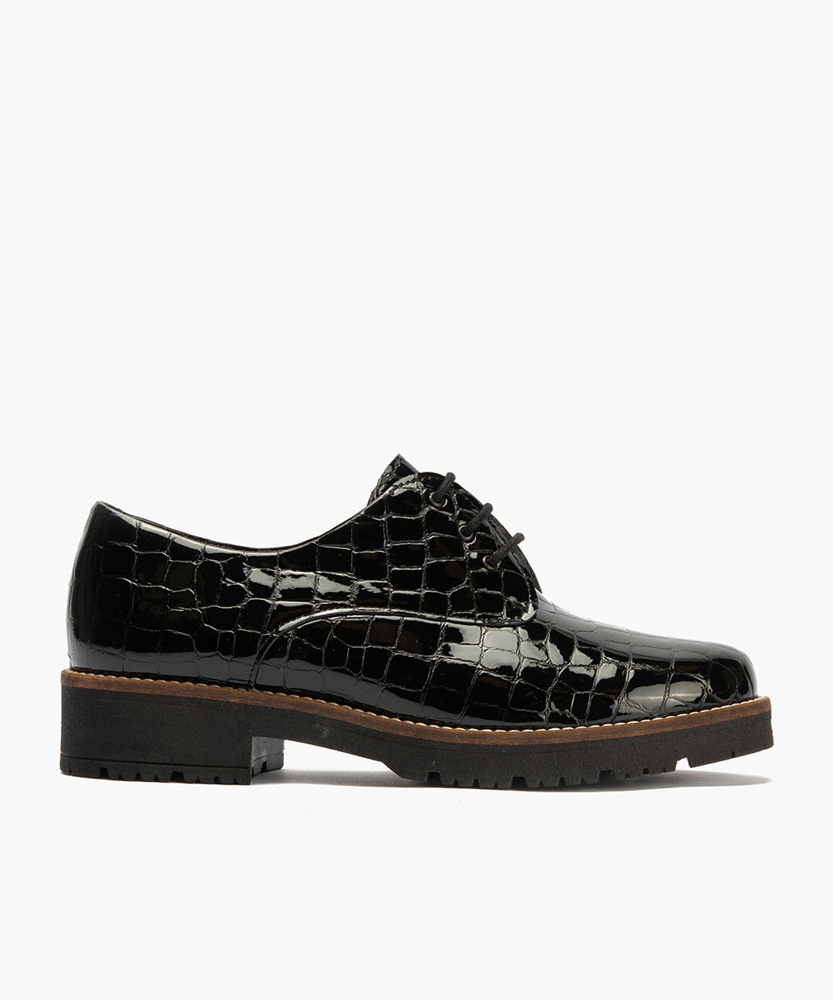 Blucher en Coco con cordones de mujer color negro
