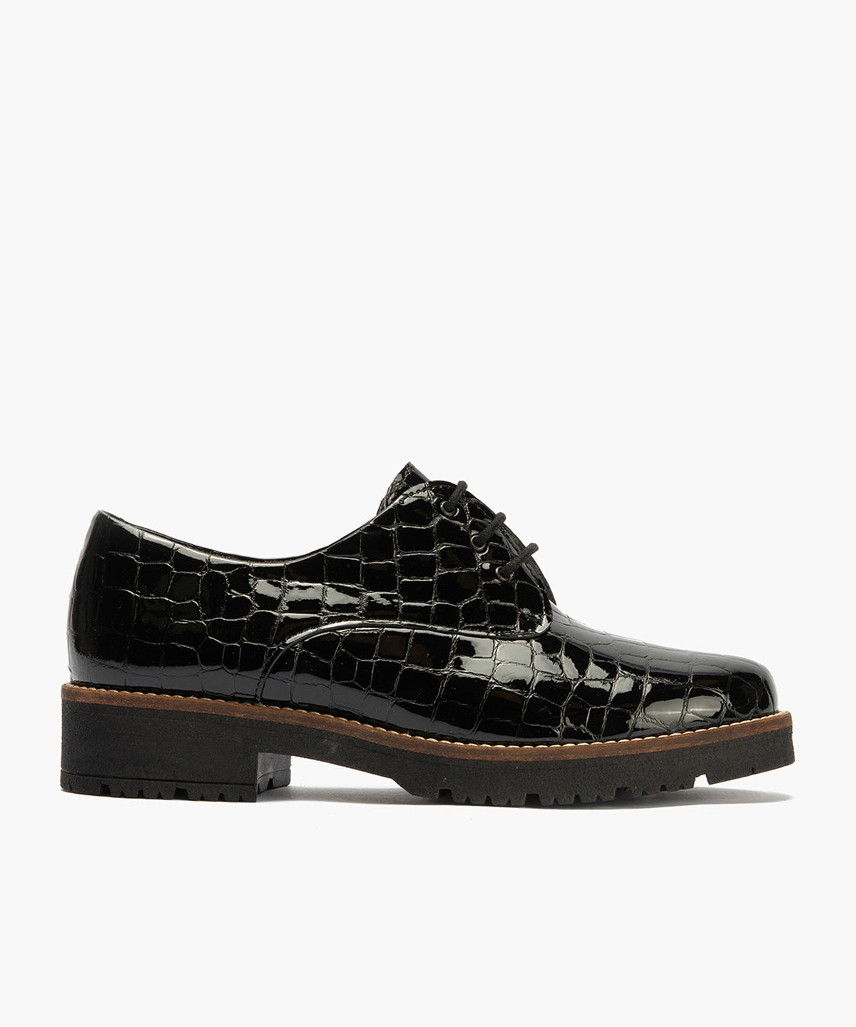Blucher en Coco con cordones de mujer color negro