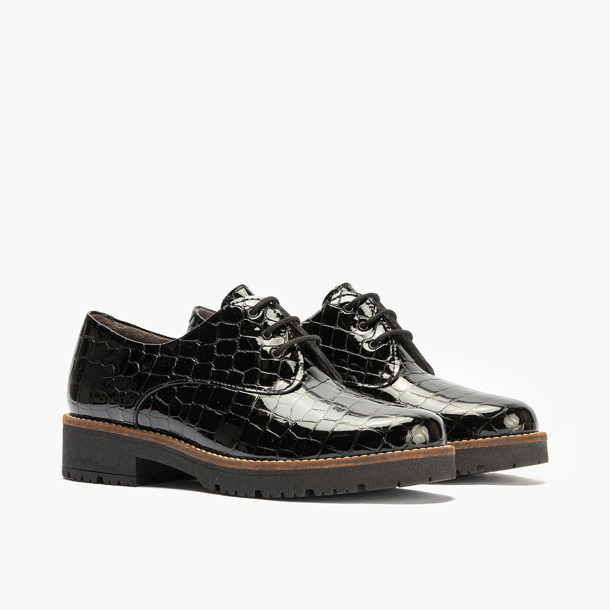 Blucher en Coco con cordones de mujer color negro