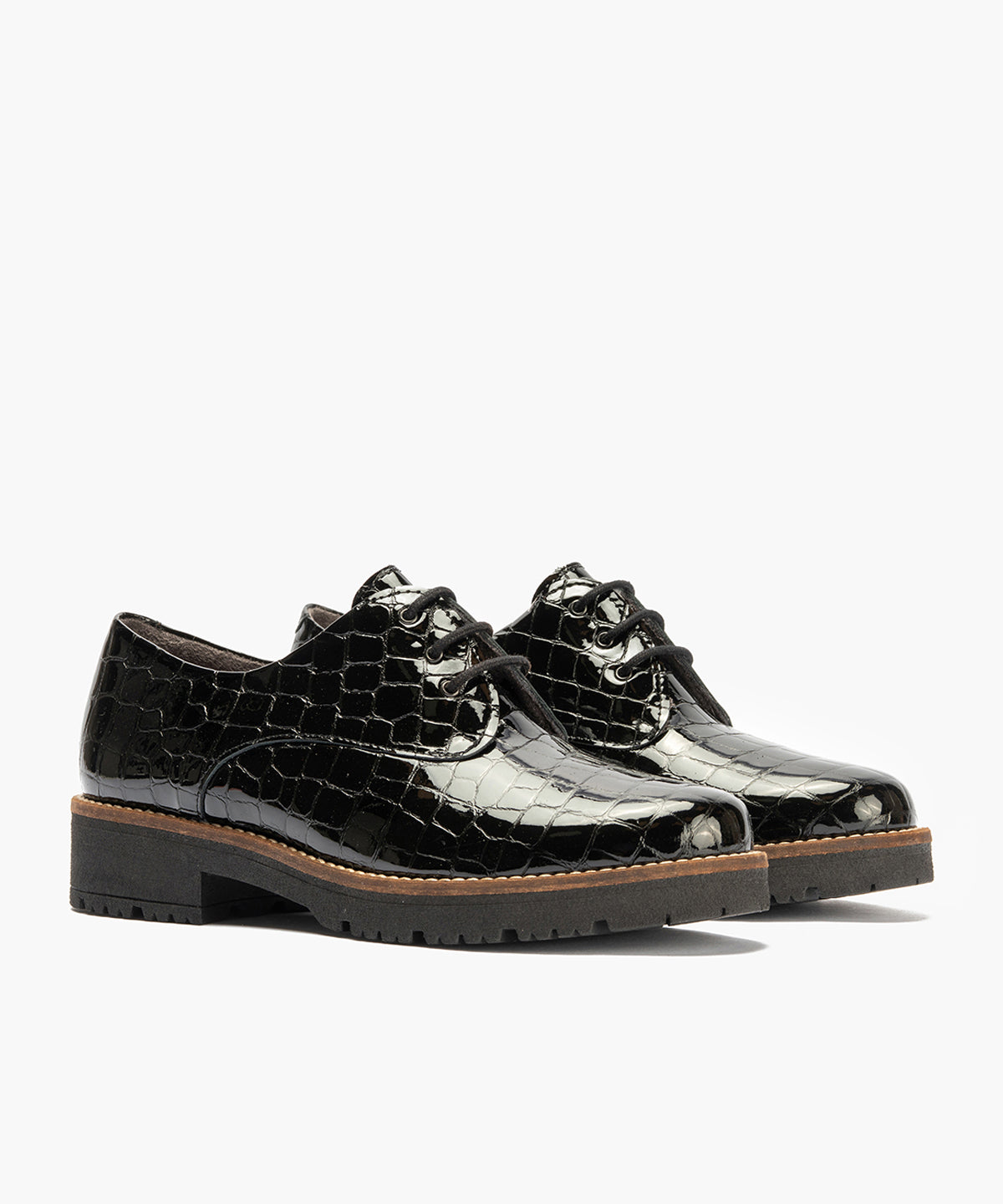 Blucher en Coco con cordones de mujer color negro