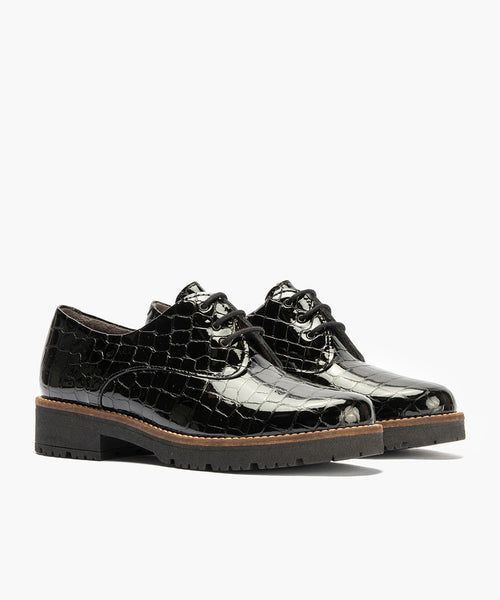 Blucher en Coco con cordones de mujer color negro
