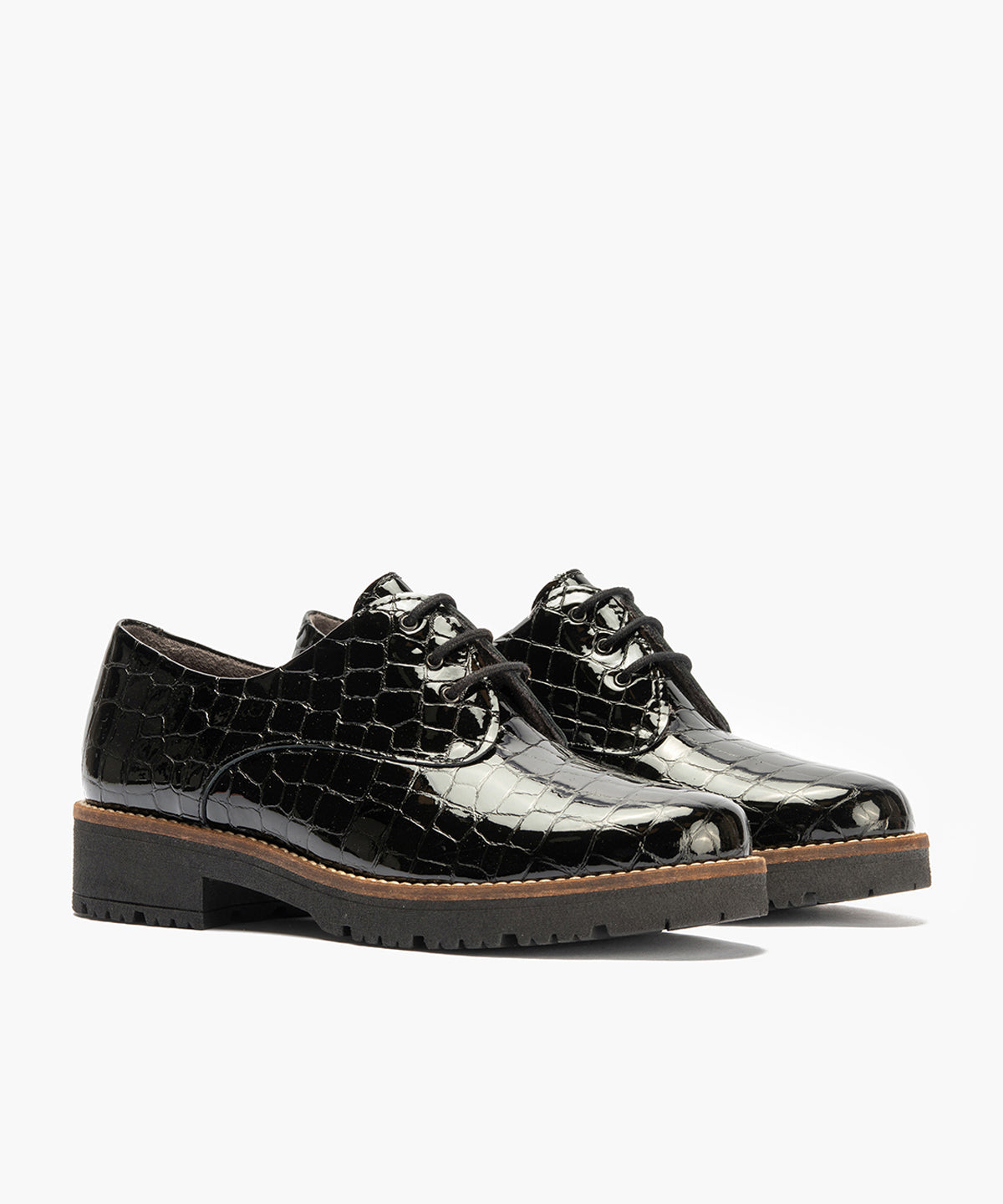 Blucher en Coco con cordones de mujer color negro