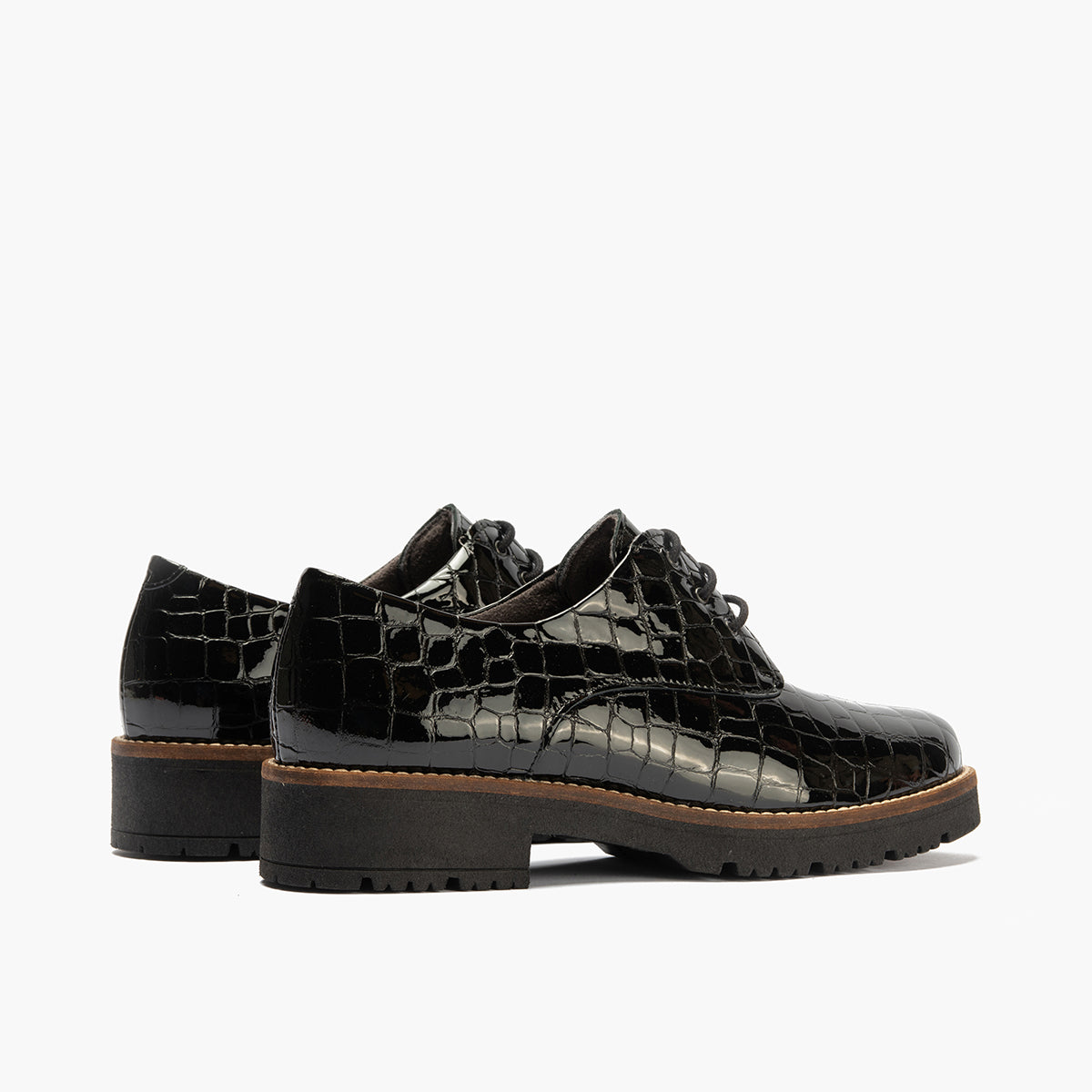 Blucher en Coco con cordones de mujer color negro