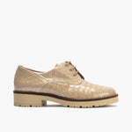 Blucher en Coco con cordones de mujer color piedra