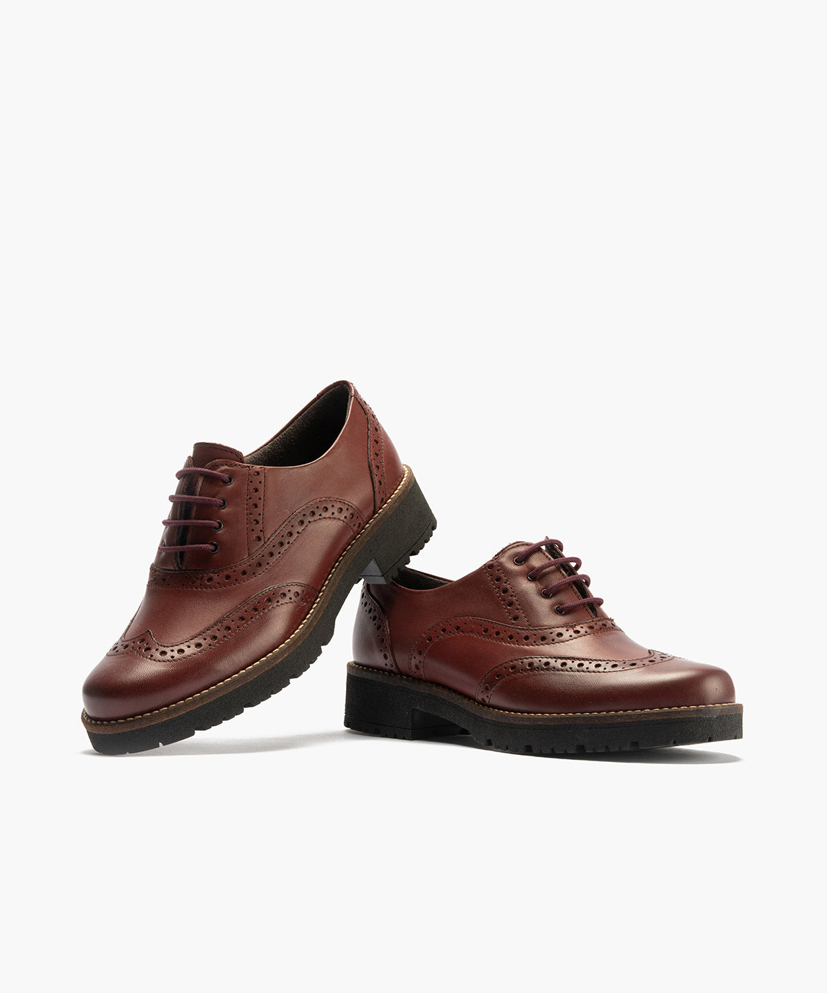 Ingles en Napa con cordones de mujer color burdeos