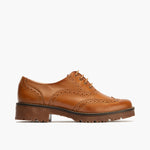 Ingles en Napa con cordones de mujer color cuero