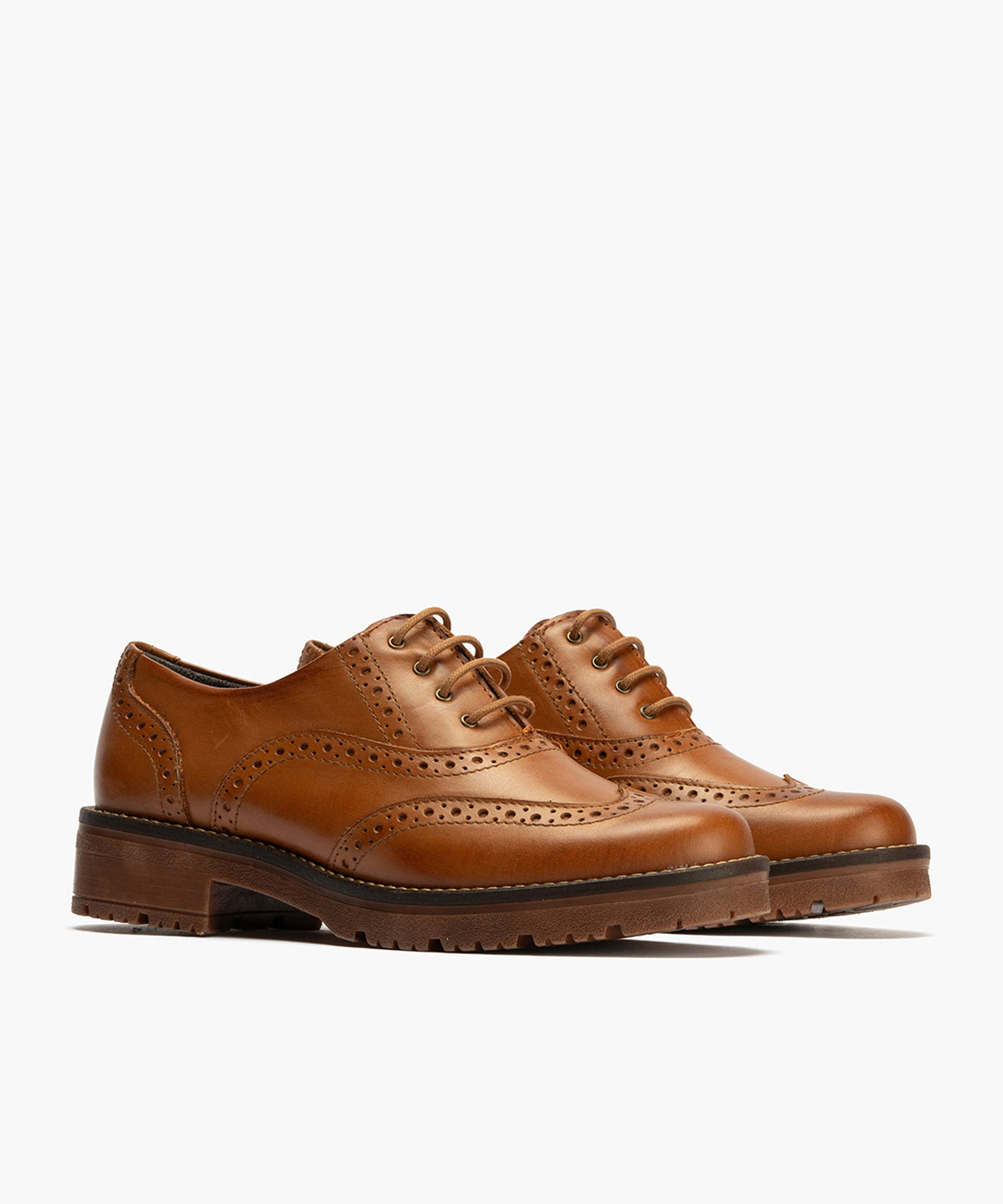 Ingles en Napa con cordones de mujer color cuero