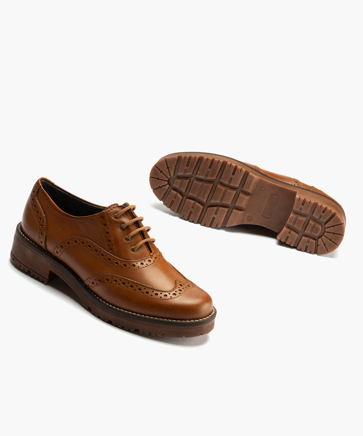 Ingles en Napa con cordones de mujer color cuero