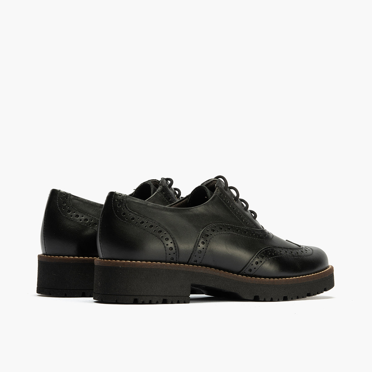 Ingles en Napa con cordones de mujer color negro