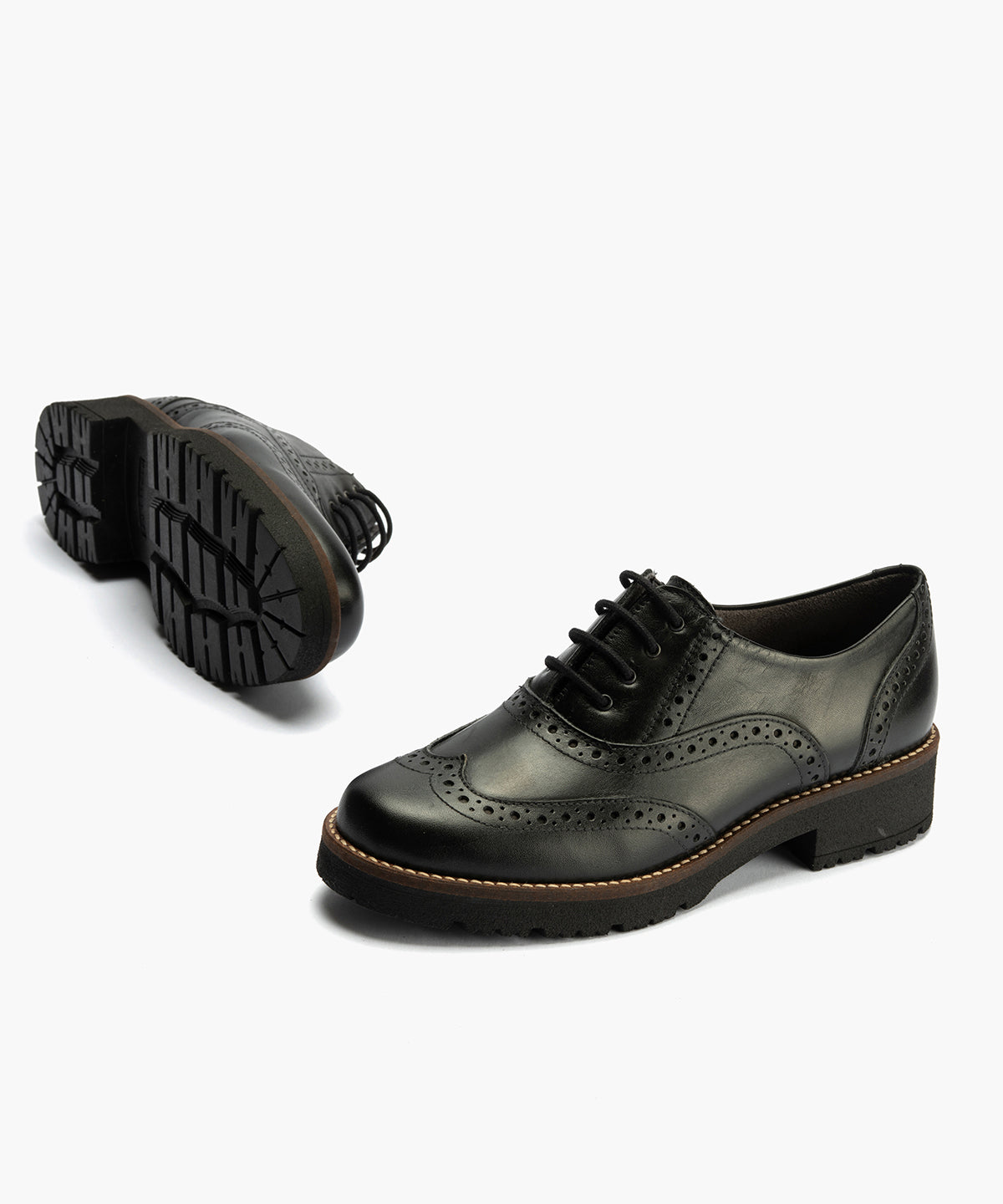 Ingles en Napa con cordones de mujer color negro