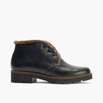 Botín Bajo en Napa con borrego de mujer color marino