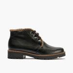 Botín Bajo en Napa con borrego de mujer color negro