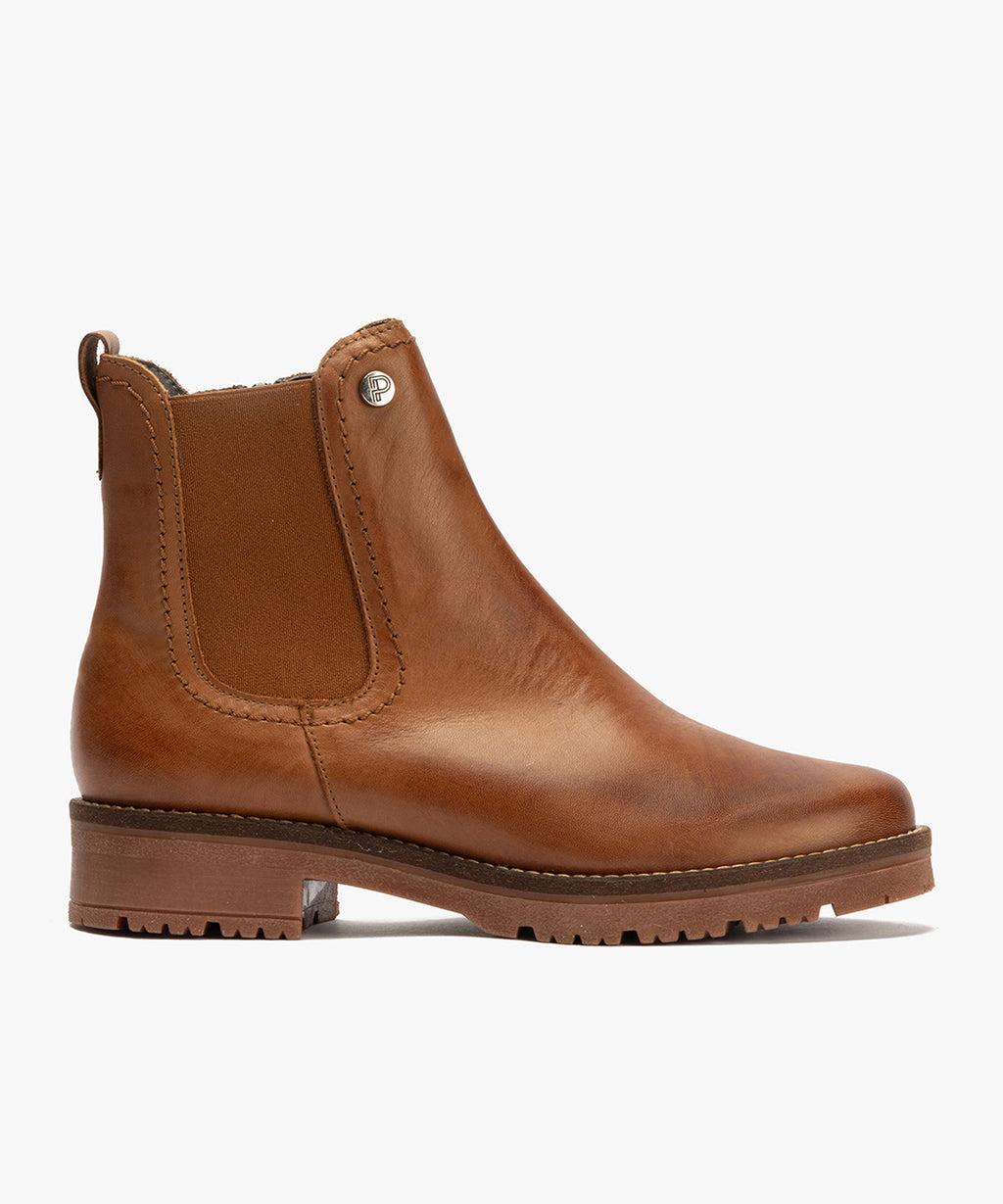 Botín Chelsey en Napa con cremallera de mujer color cuero