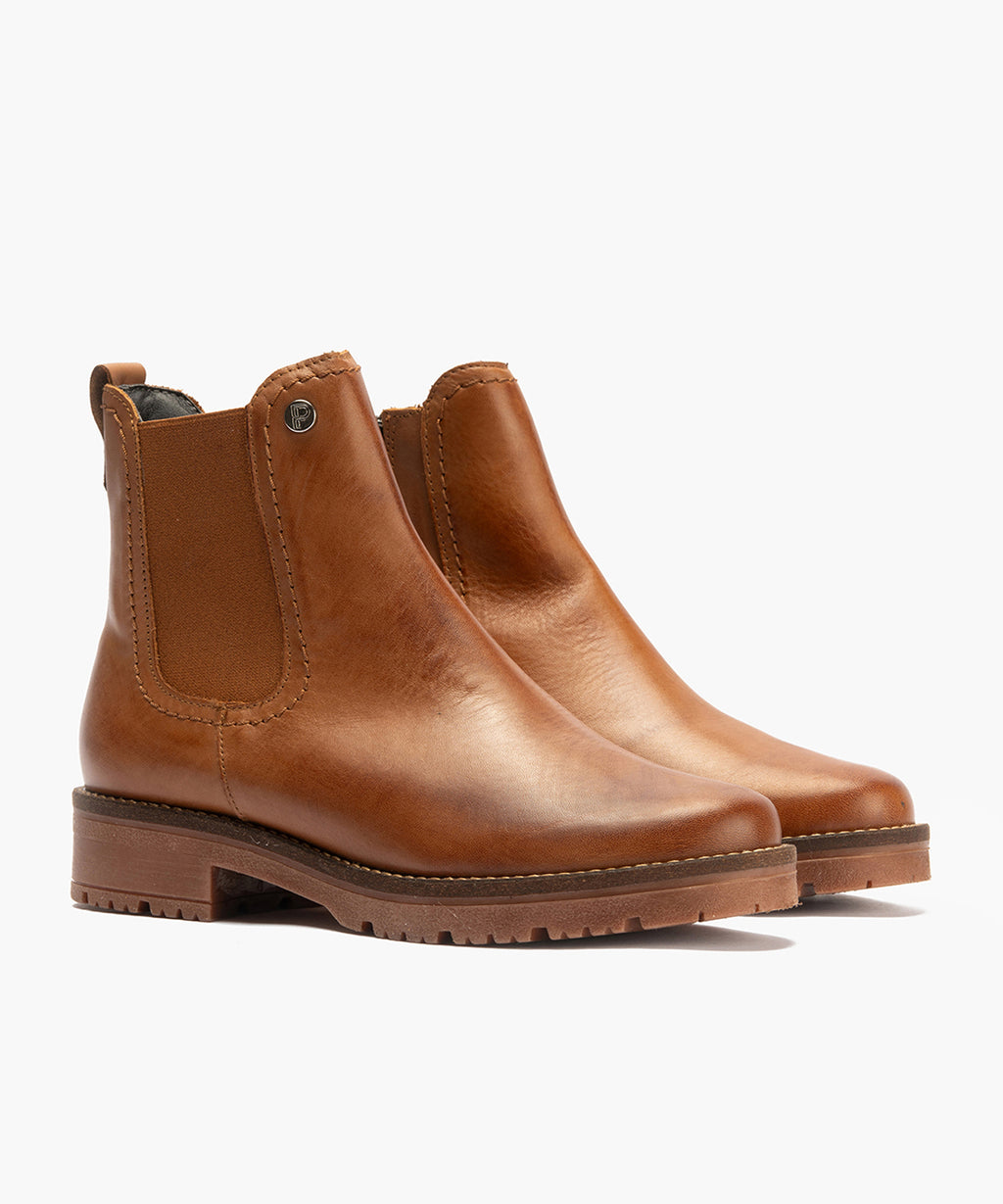 Botín Chelsey en Napa con cremallera de mujer color cuero