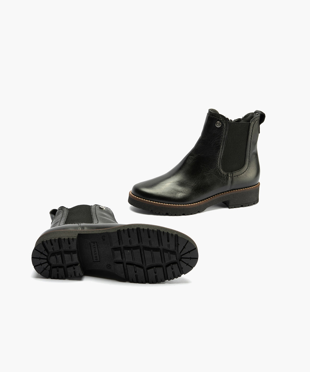Botín Chelsey en Napa con cremallera de mujer color negro