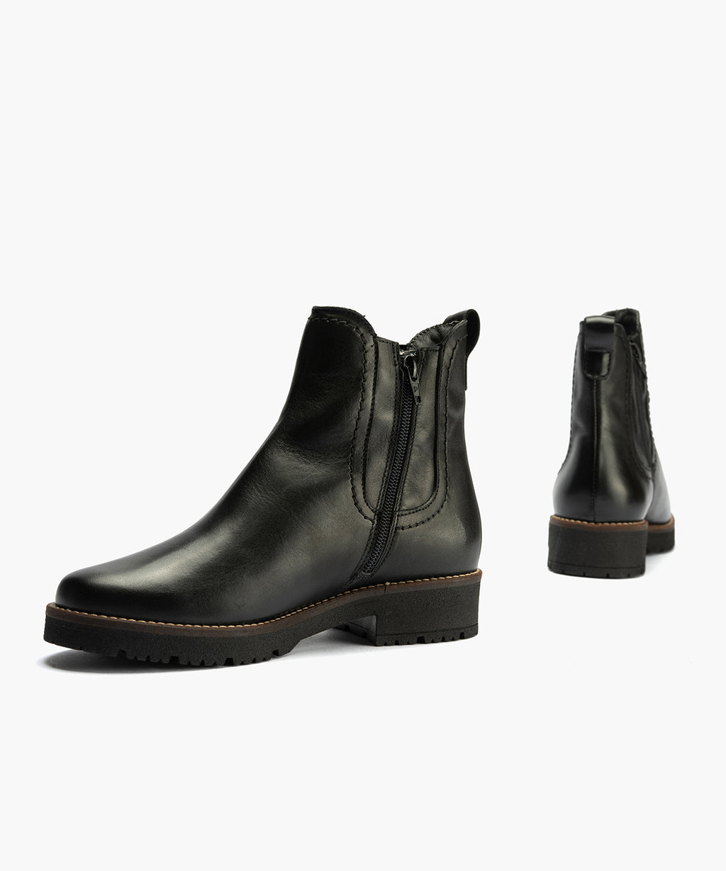 Botín Chelsey en Napa con cremallera de mujer color negro