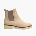 Botín Chelsey en Napa con cremallera de mujer color piedra