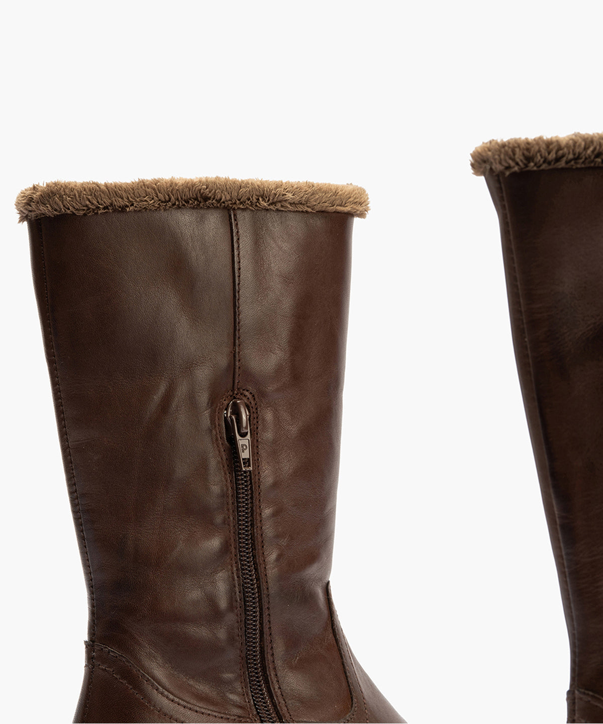 Bota con borrego de mujer color marron