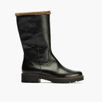 Bota con borrego de mujer color negro