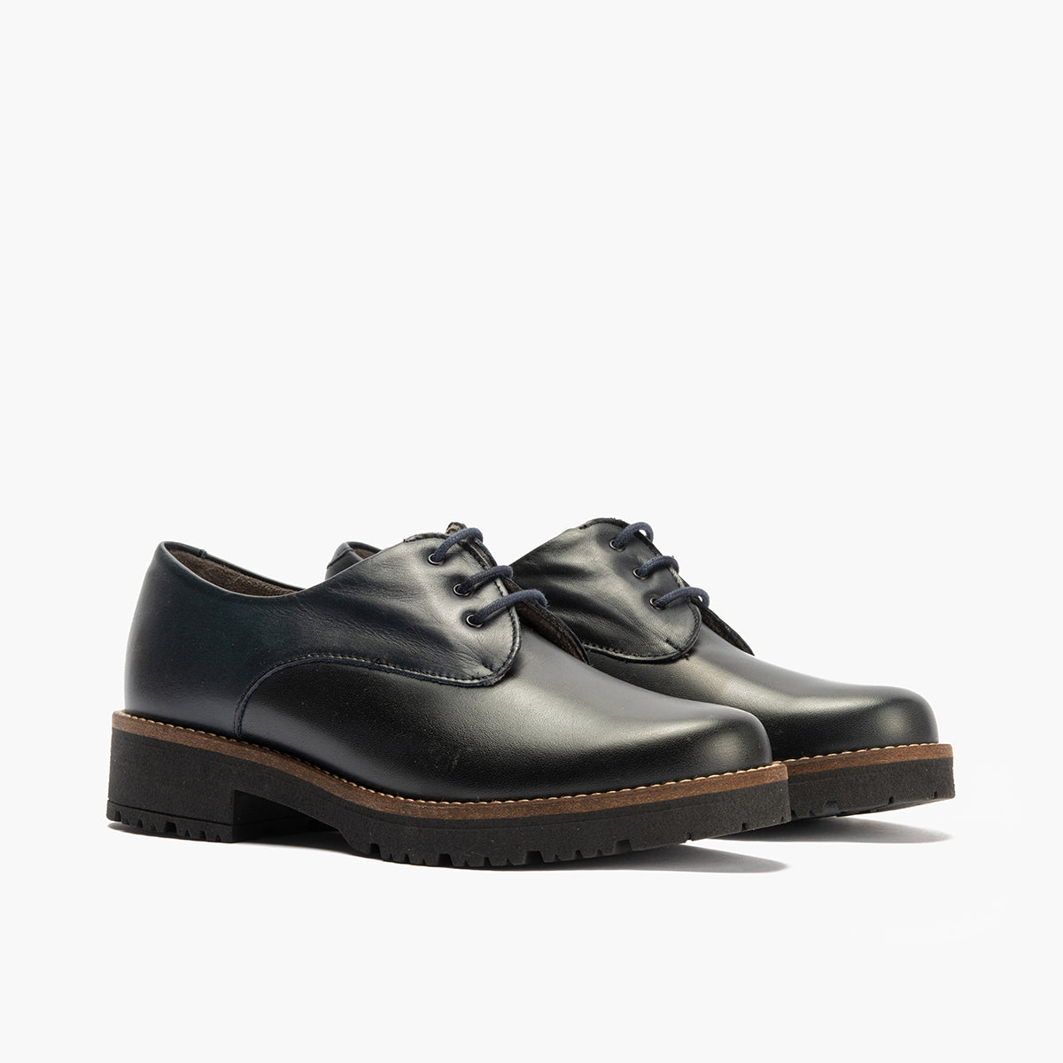Blucher en Napa con cordones de mujer color marino