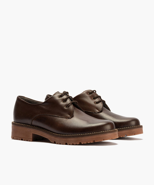 Blucher en Napa con cordones de mujer color marron