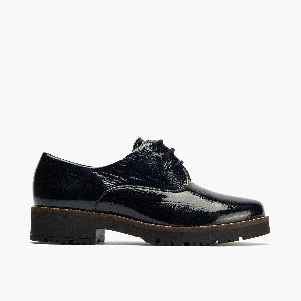 Blucher en Charol con cordones de mujer color marino
