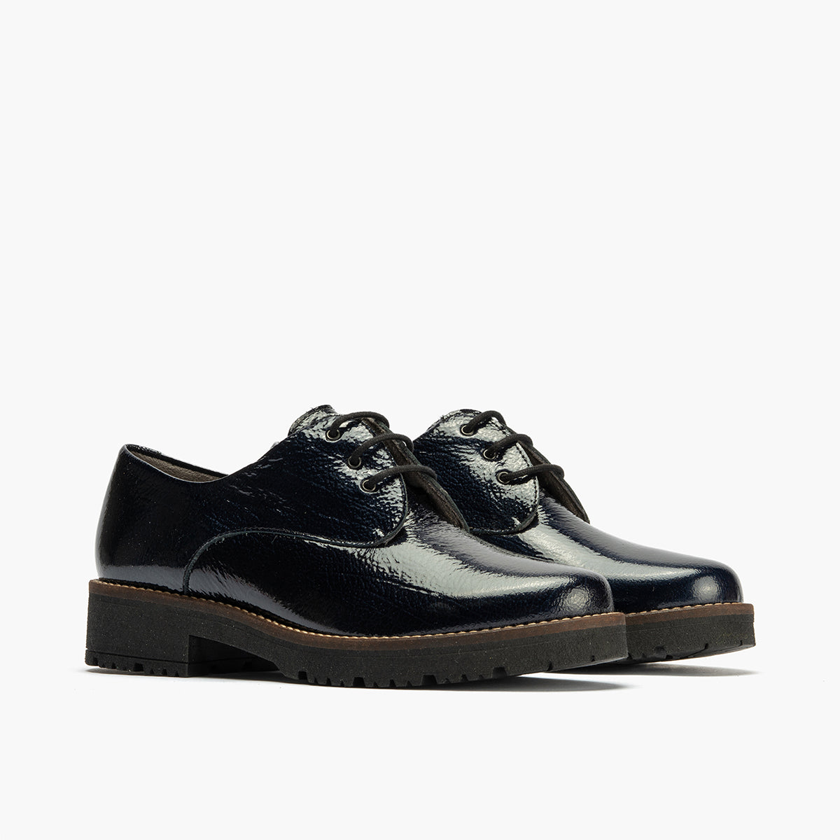 Blucher en Charol con cordones de mujer color marino