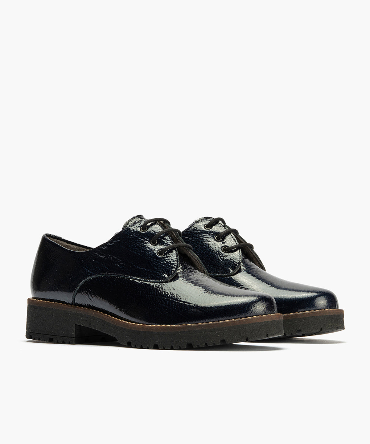 Blucher en Charol con cordones de mujer color marino