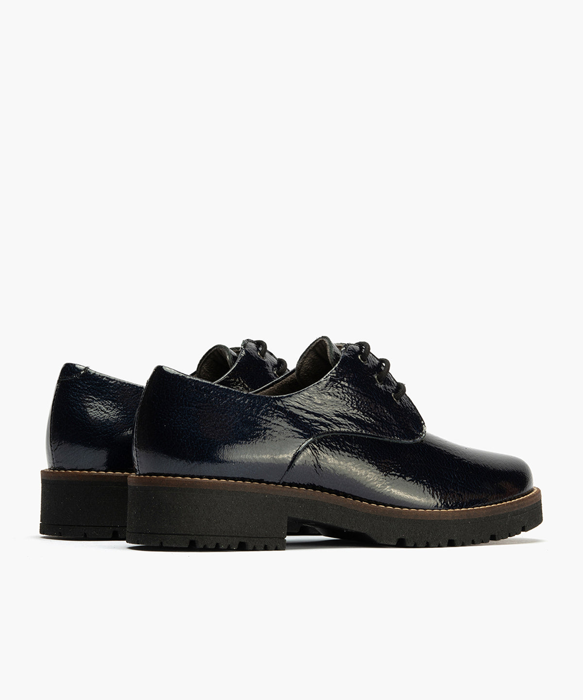 Blucher en Charol con cordones de mujer color marino