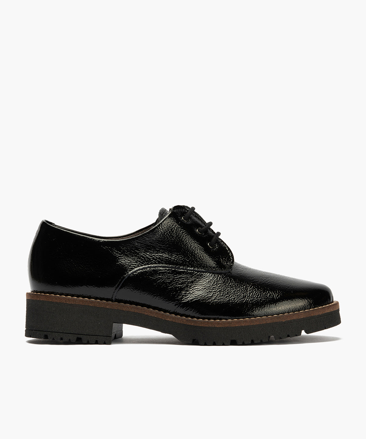 Blucher en Charol con cordones de mujer color negro